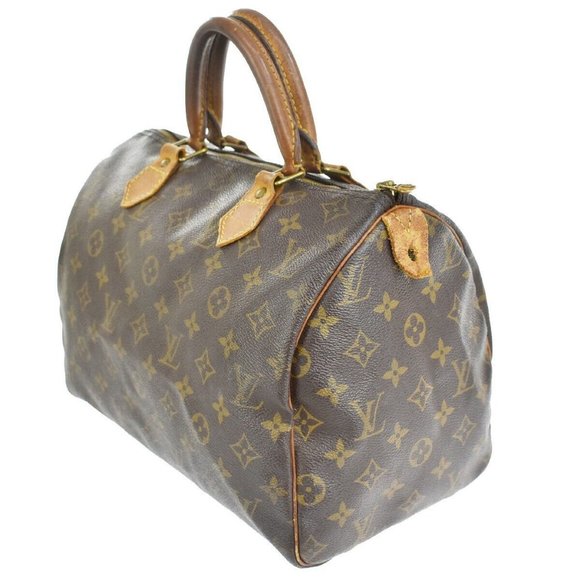 Authenticity Guaranteed LOUIS VUITTON Speedy 30 Travel Hand Bag Monogram Leather - Picture 15 of 16